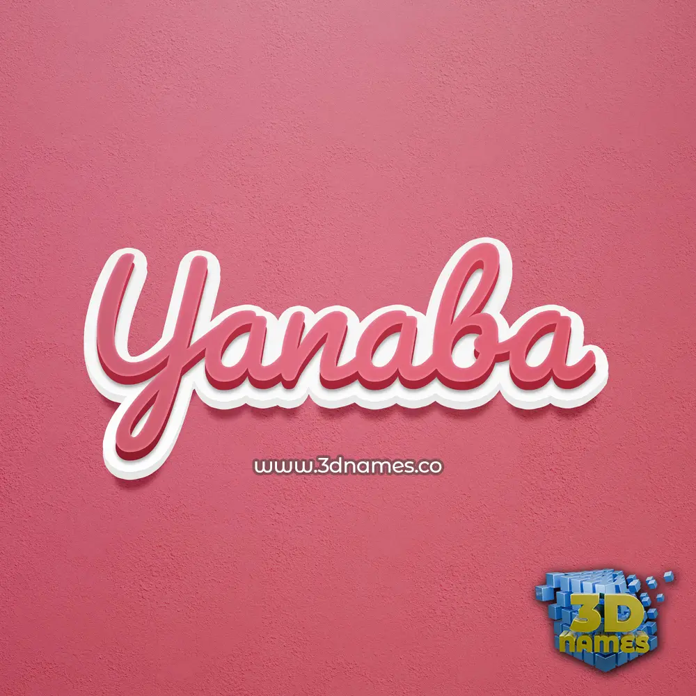 yanaba in Red Scribble style - 3D name wallpaper