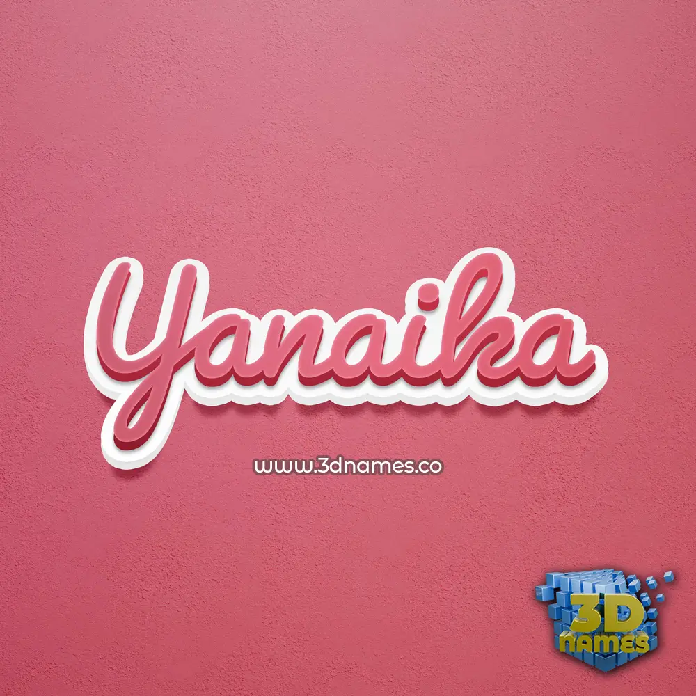 yanaika in Red Scribble style - 3D name wallpaper