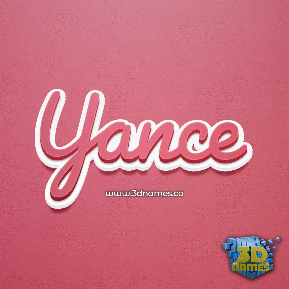 yance in Red Scribble style - 3D name wallpaper
