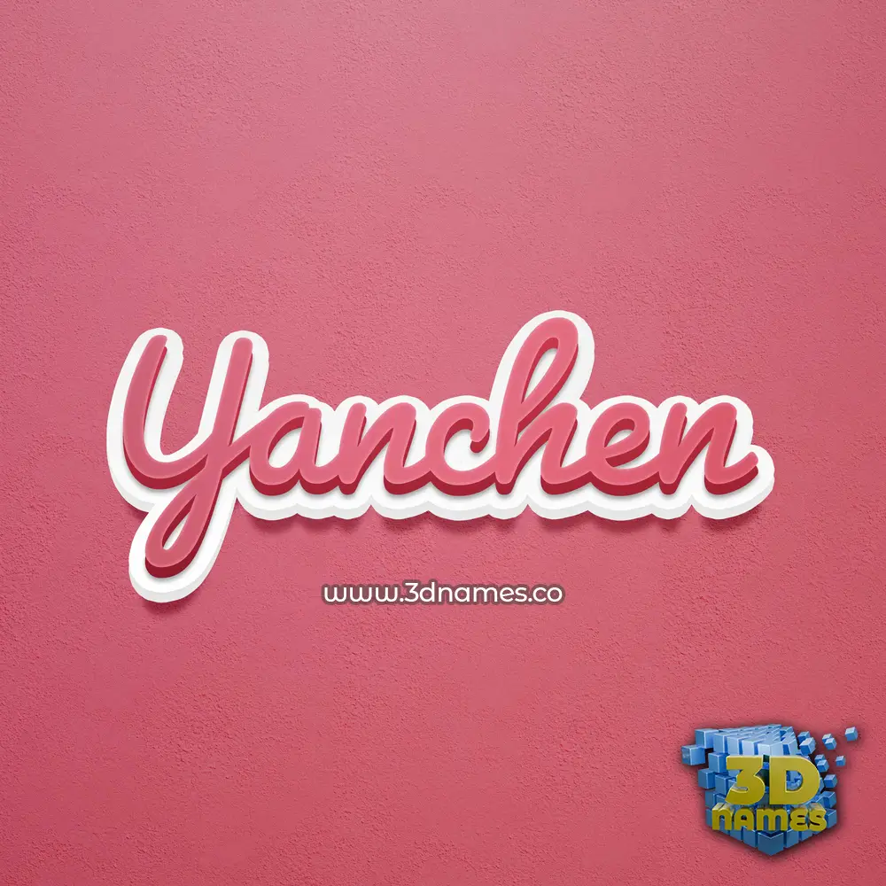 yanchen in Red Scribble style - 3D name wallpaper