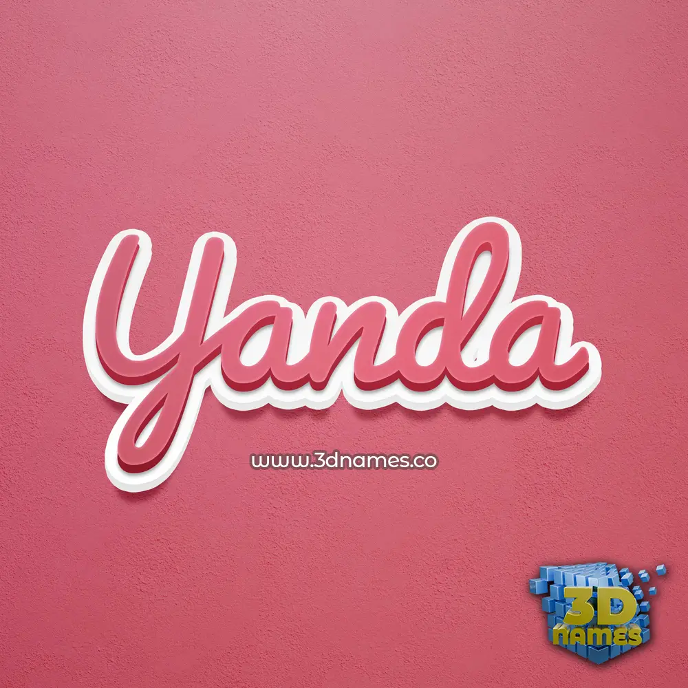 yanda in Red Scribble style - 3D name wallpaper