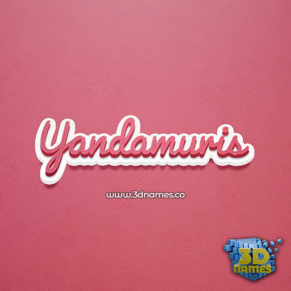 yandamuris in Red Scribble style - 3D name wallpaper