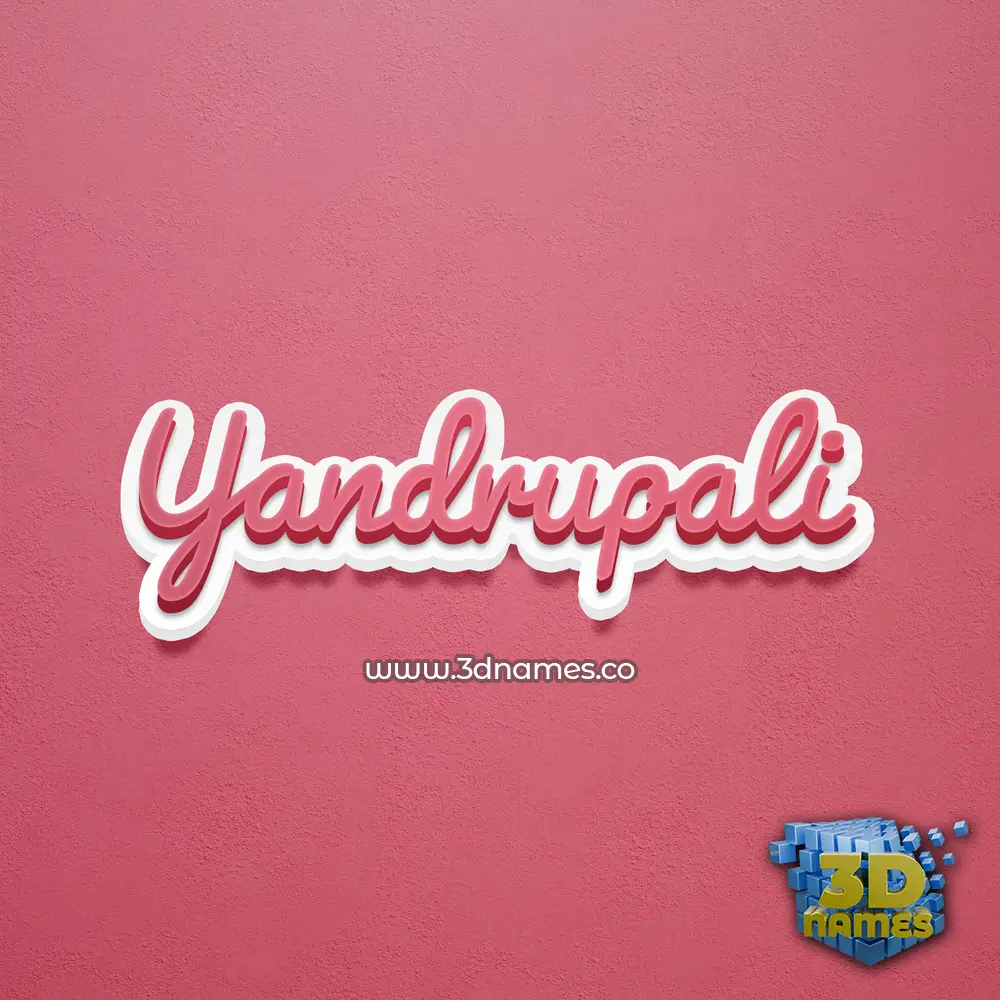 yandrupali in Red Scribble style - 3D name wallpaper