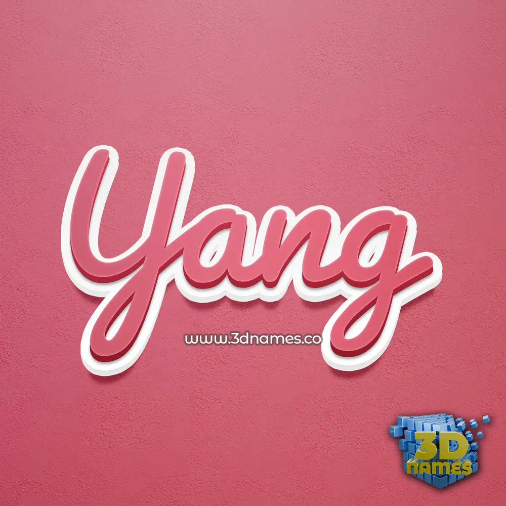yang in Red Scribble style - 3D name wallpaper
