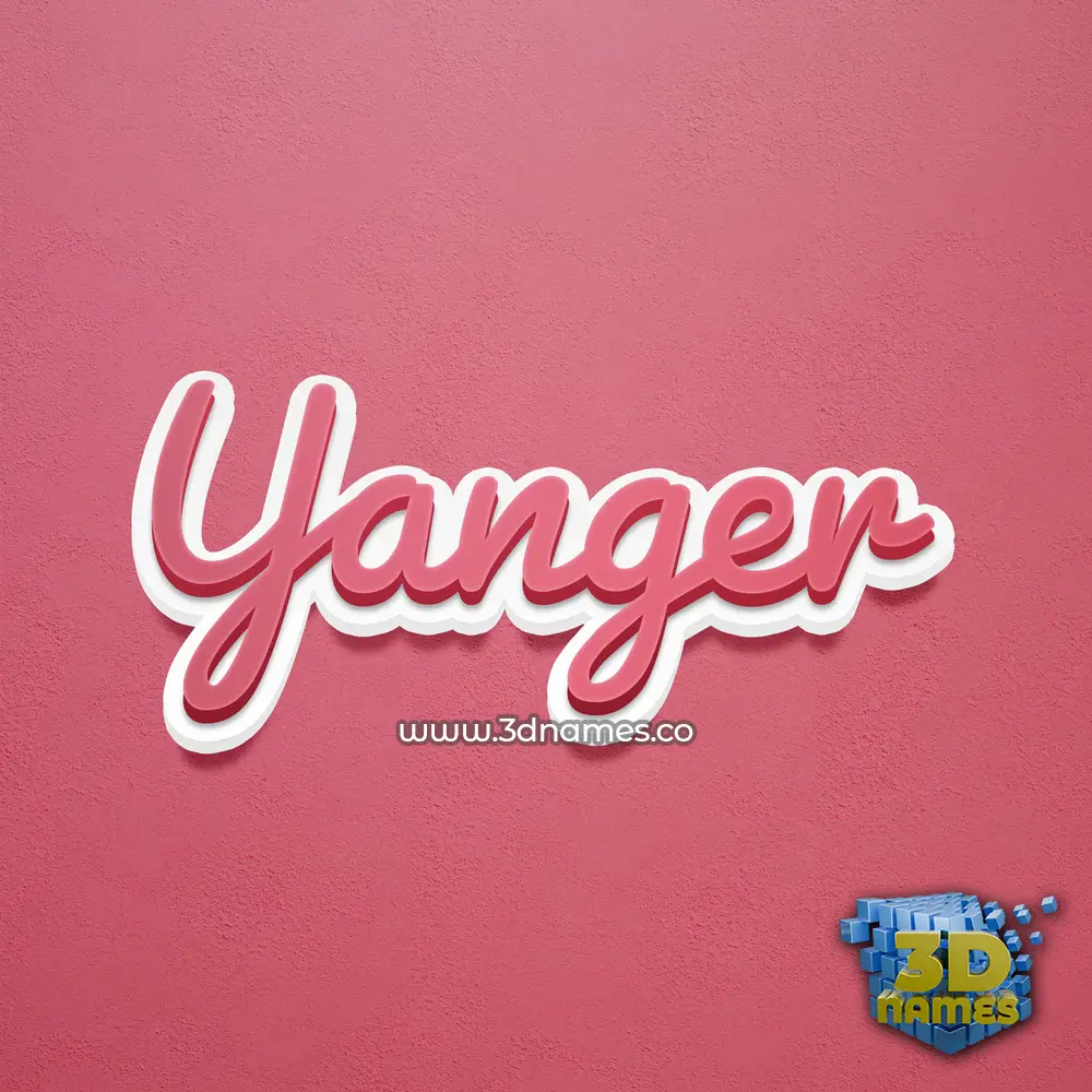 yanger in Red Scribble style - 3D name wallpaper