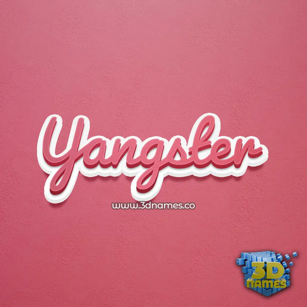 yangster in Red Scribble style - 3D name wallpaper