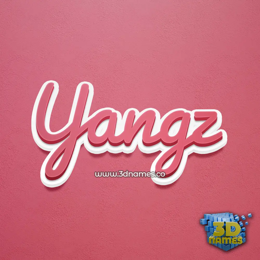 yangz in Red Scribble style - 3D name wallpaper