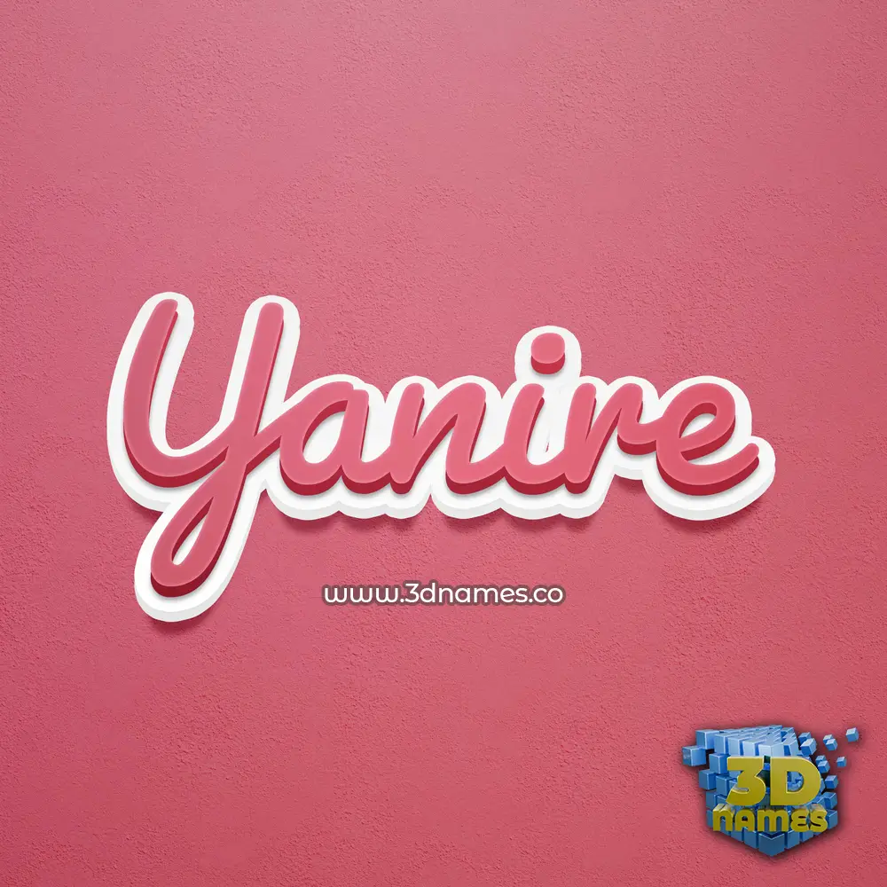 yanire in Red Scribble style - 3D name wallpaper