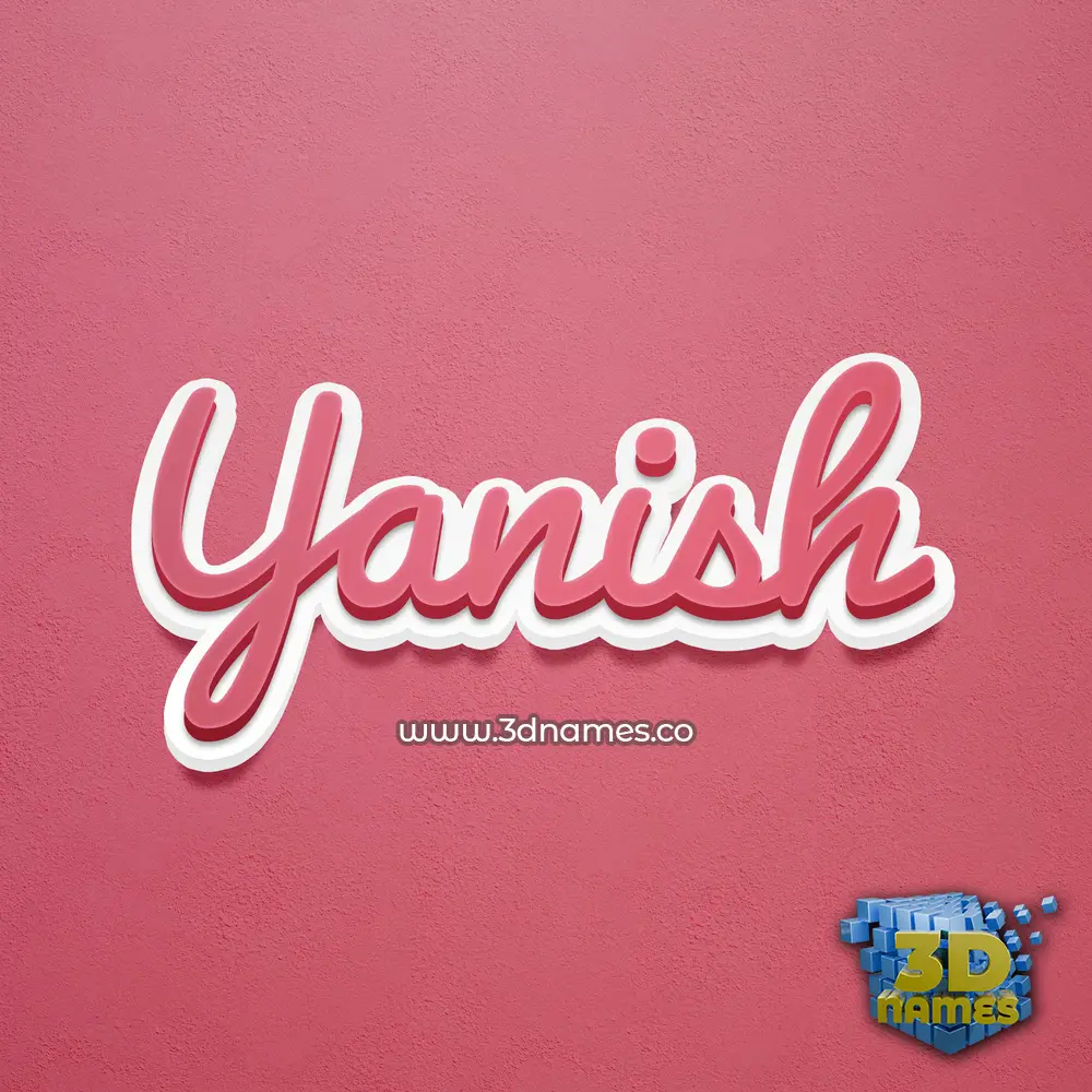 yanish in Red Scribble style - 3D name wallpaper