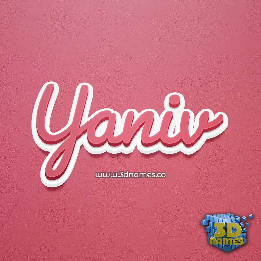 yaniv in Red Scribble style - 3D name wallpaper