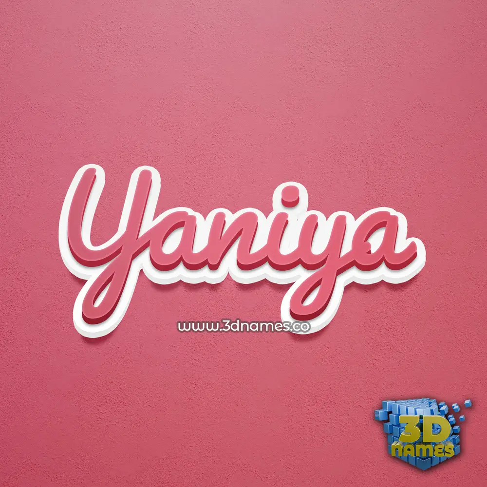 yaniya in Red Scribble style - 3D name wallpaper