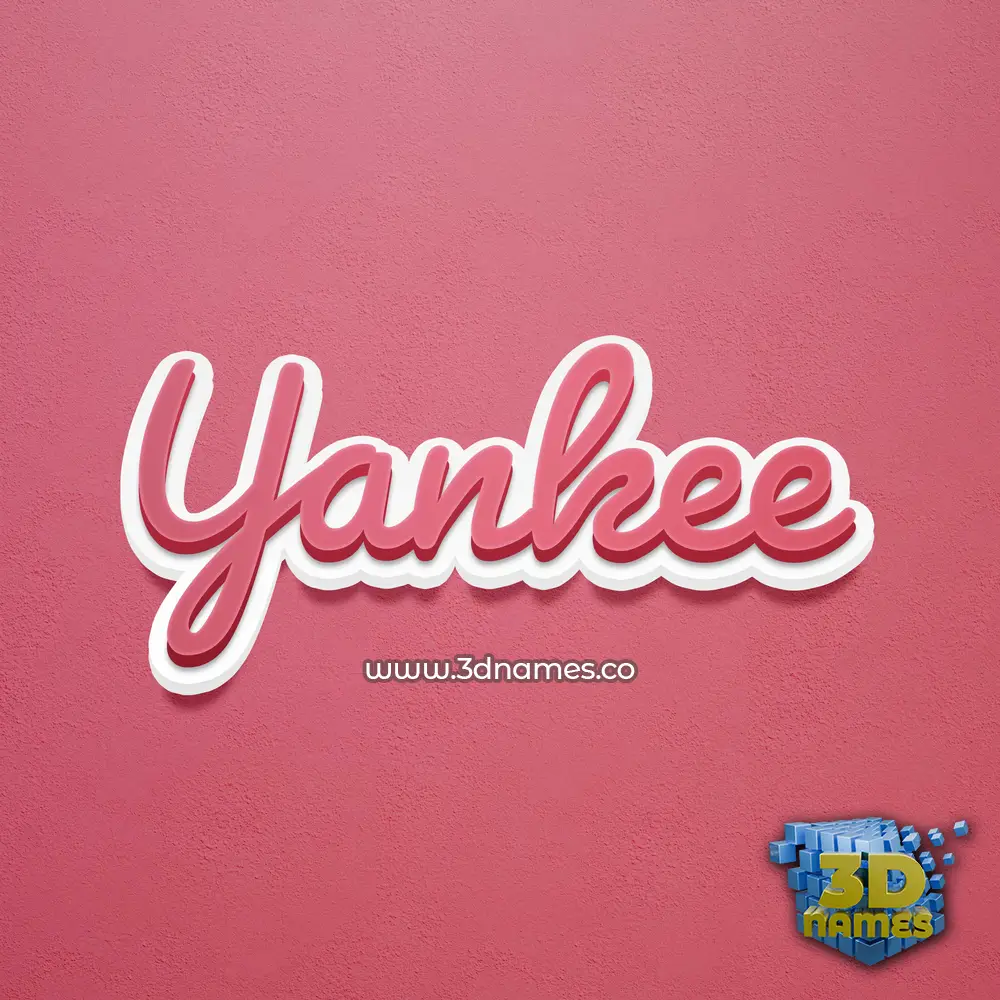 yankee in Red Scribble style - 3D name wallpaper
