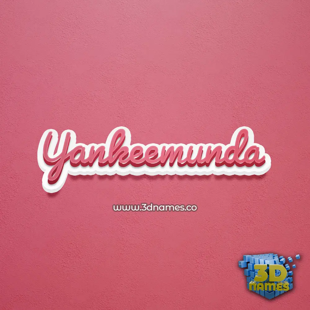 yankeemunda in Red Scribble style - 3D name wallpaper