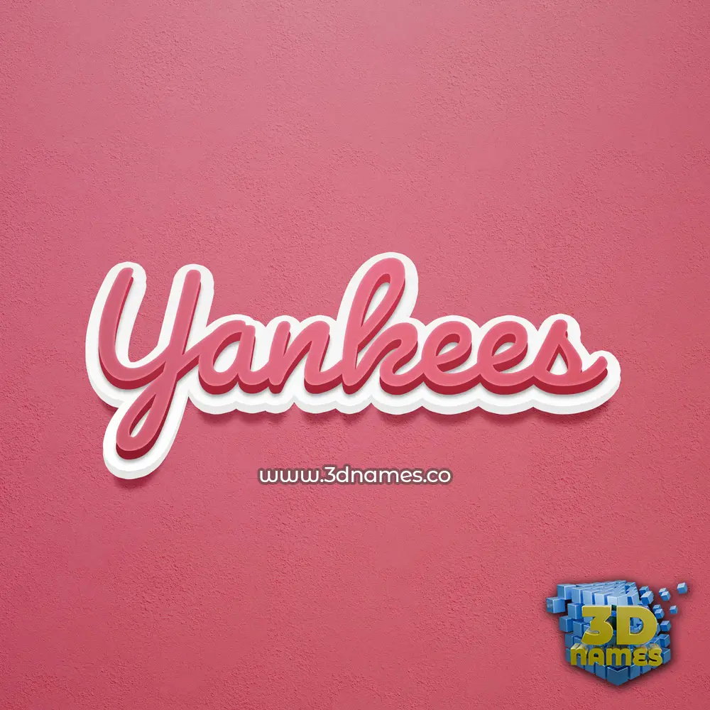 yankees in Red Scribble style - 3D name wallpaper