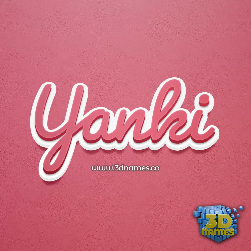 yanki in Red Scribble style - 3D name wallpaper