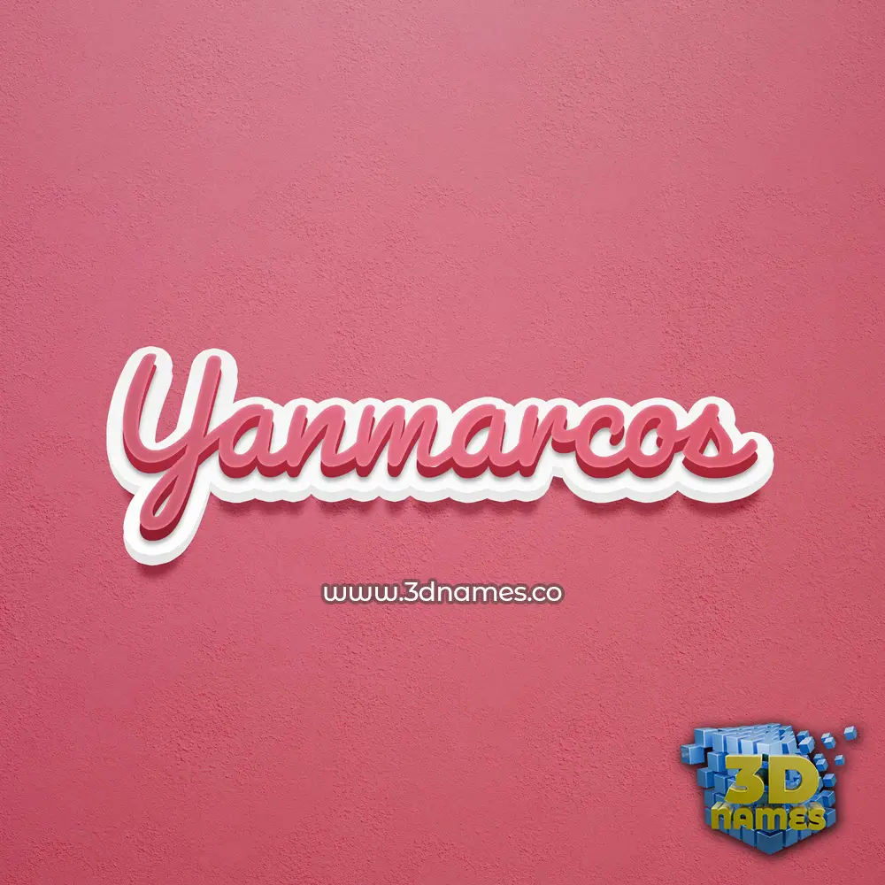 yanmarcos in Red Scribble style - 3D name wallpaper