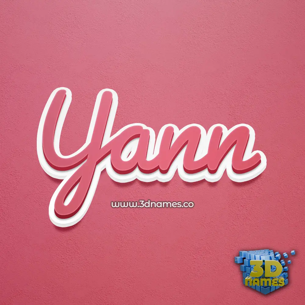 yann in Red Scribble style - 3D name wallpaper