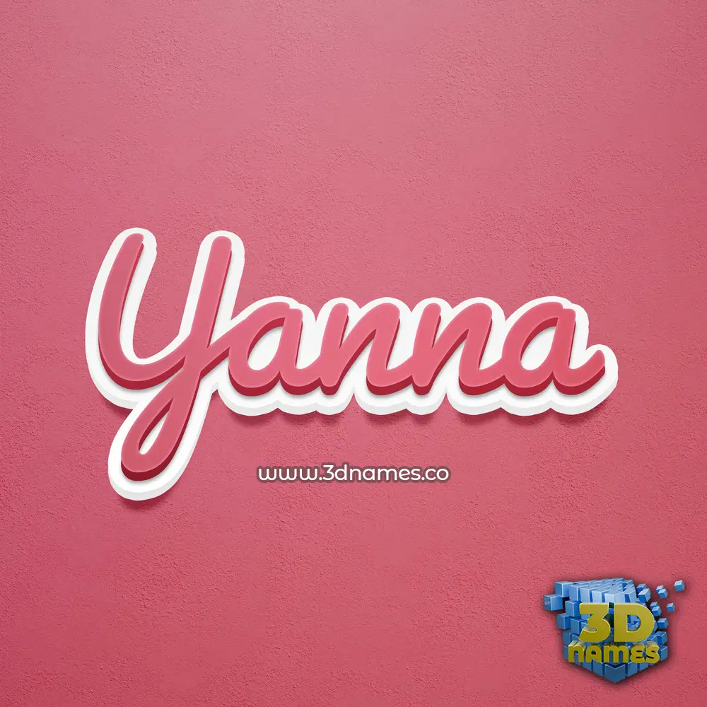 yanna in Red Scribble style - 3D name wallpaper
