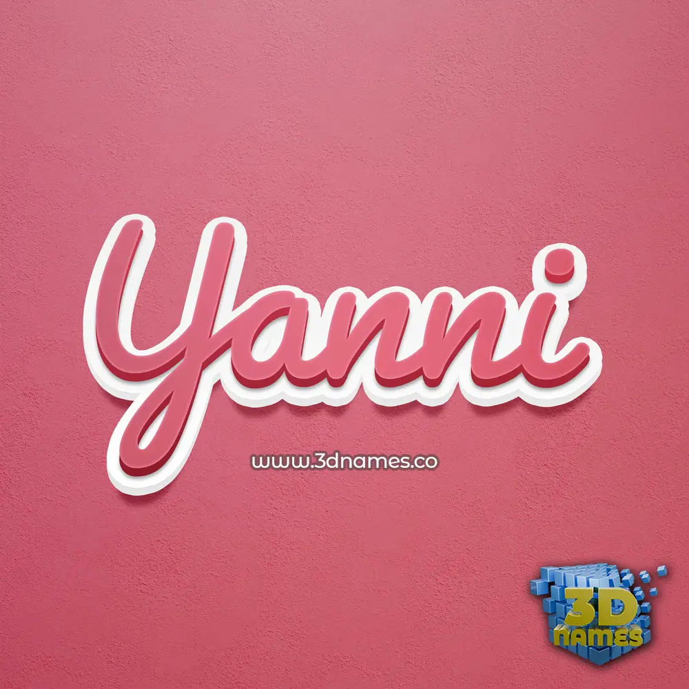 yanni in Red Scribble style - 3D name wallpaper