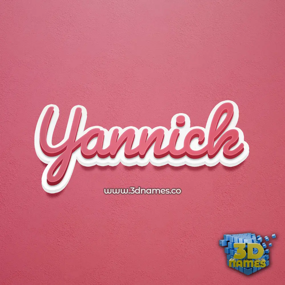 yannick in Red Scribble style - 3D name wallpaper