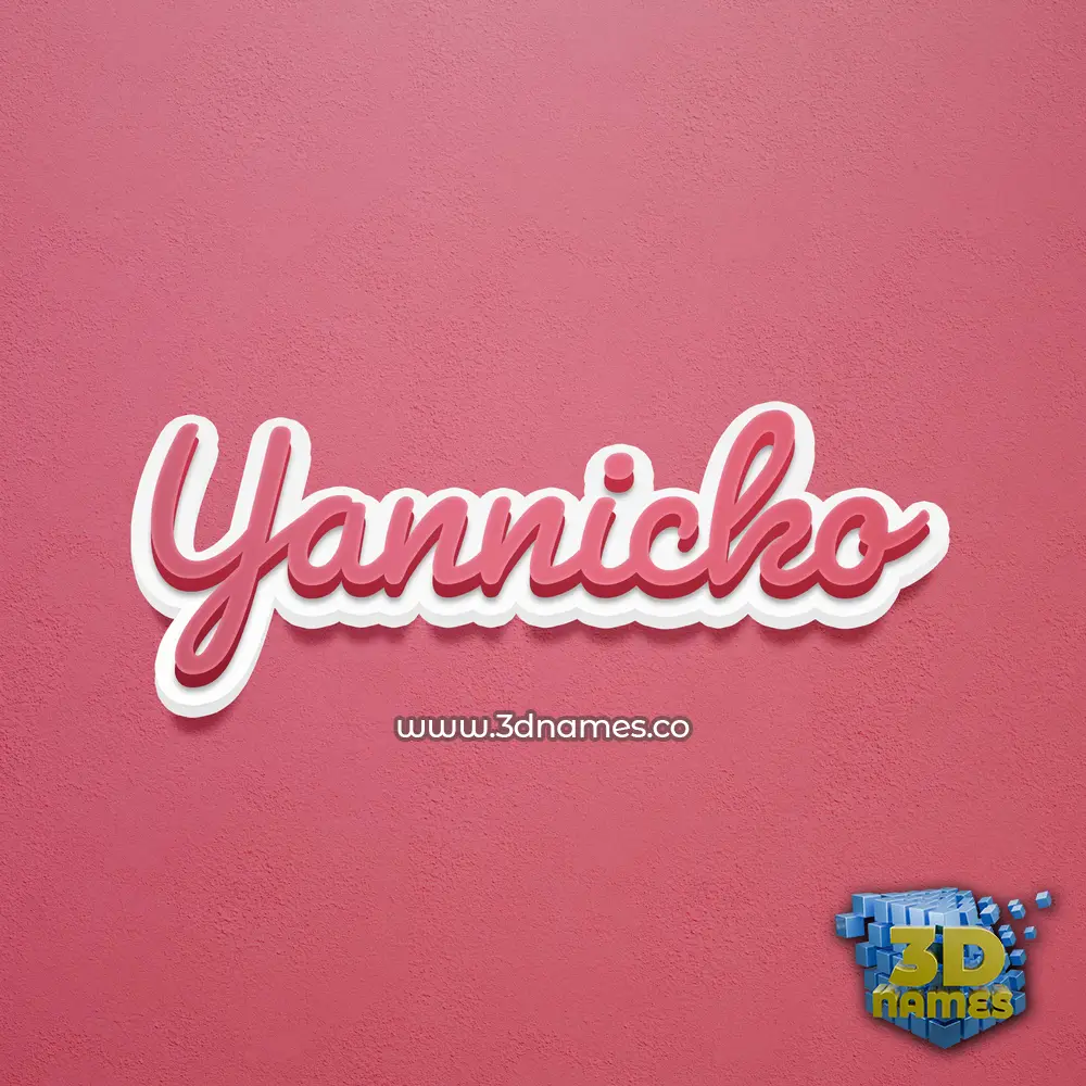 yannicko in Red Scribble style - 3D name wallpaper