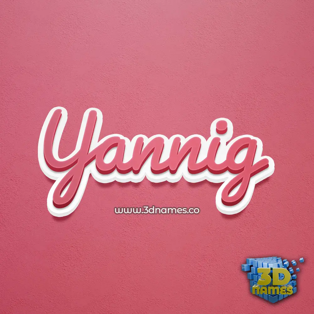 yannig in Red Scribble style - 3D name wallpaper