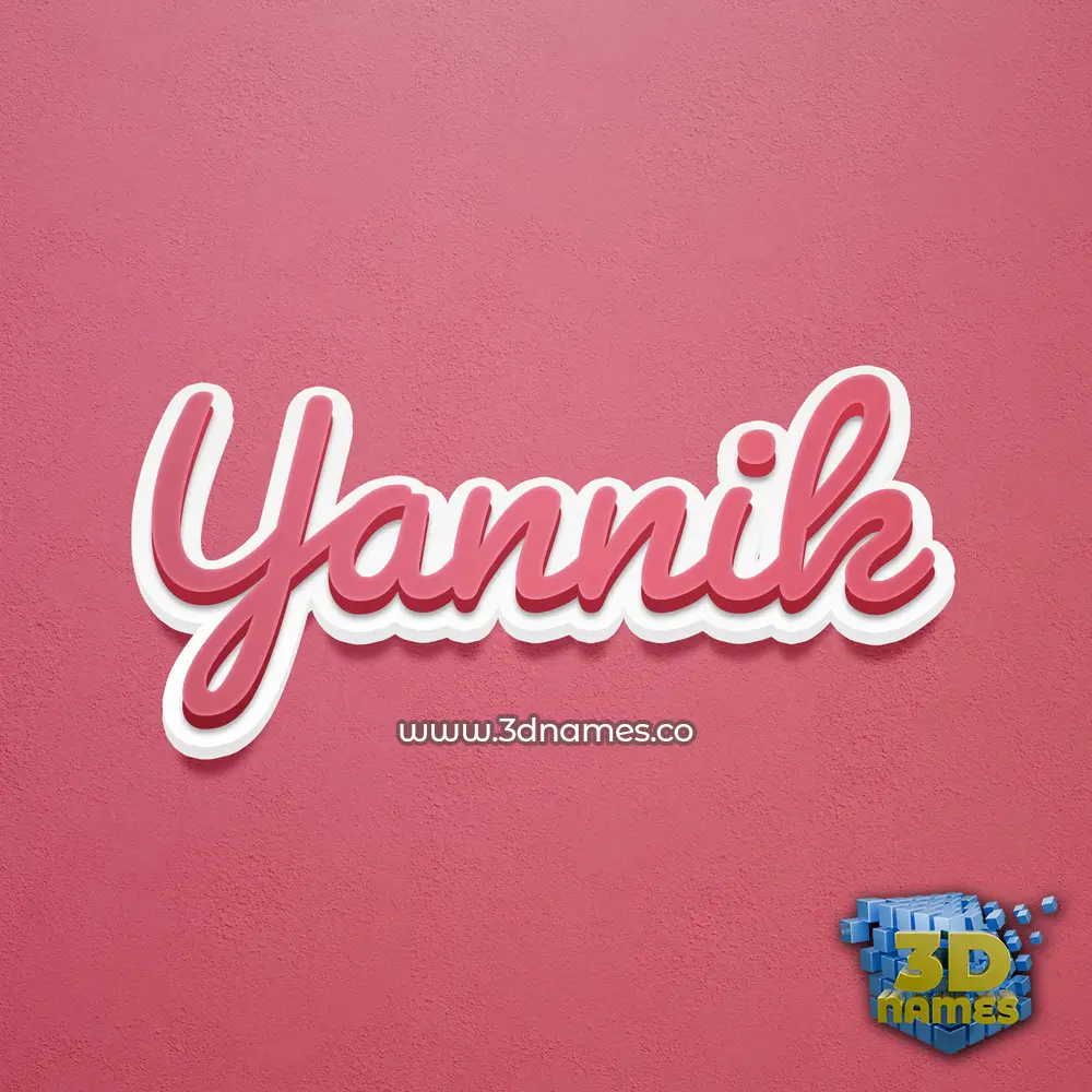yannik in Red Scribble style - 3D name wallpaper