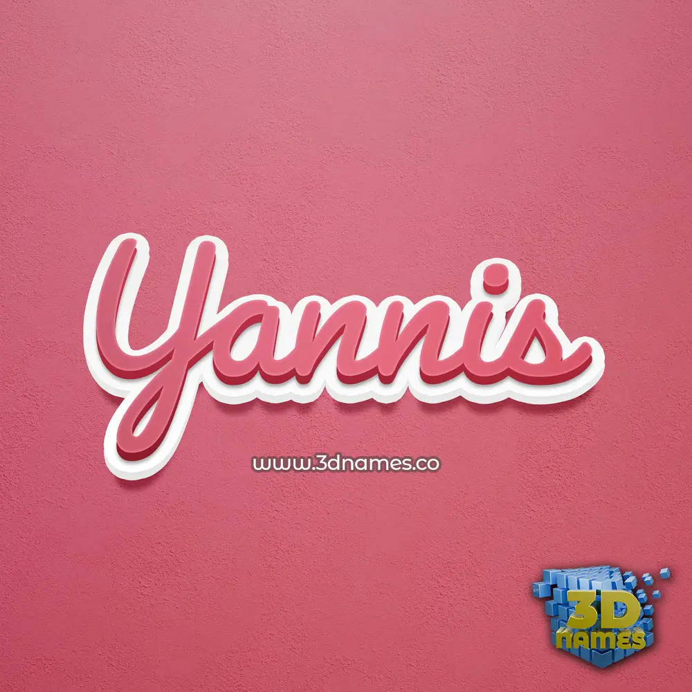 yannis in Red Scribble style - 3D name wallpaper