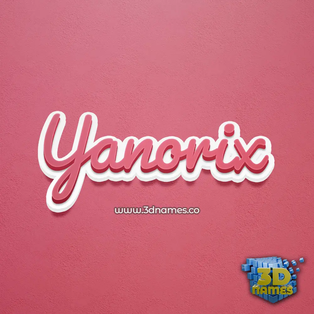 yanorix in Red Scribble style - 3D name wallpaper