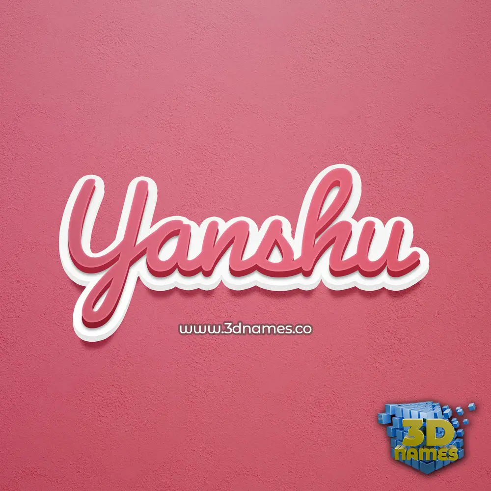 yanshu in Red Scribble style - 3D name wallpaper