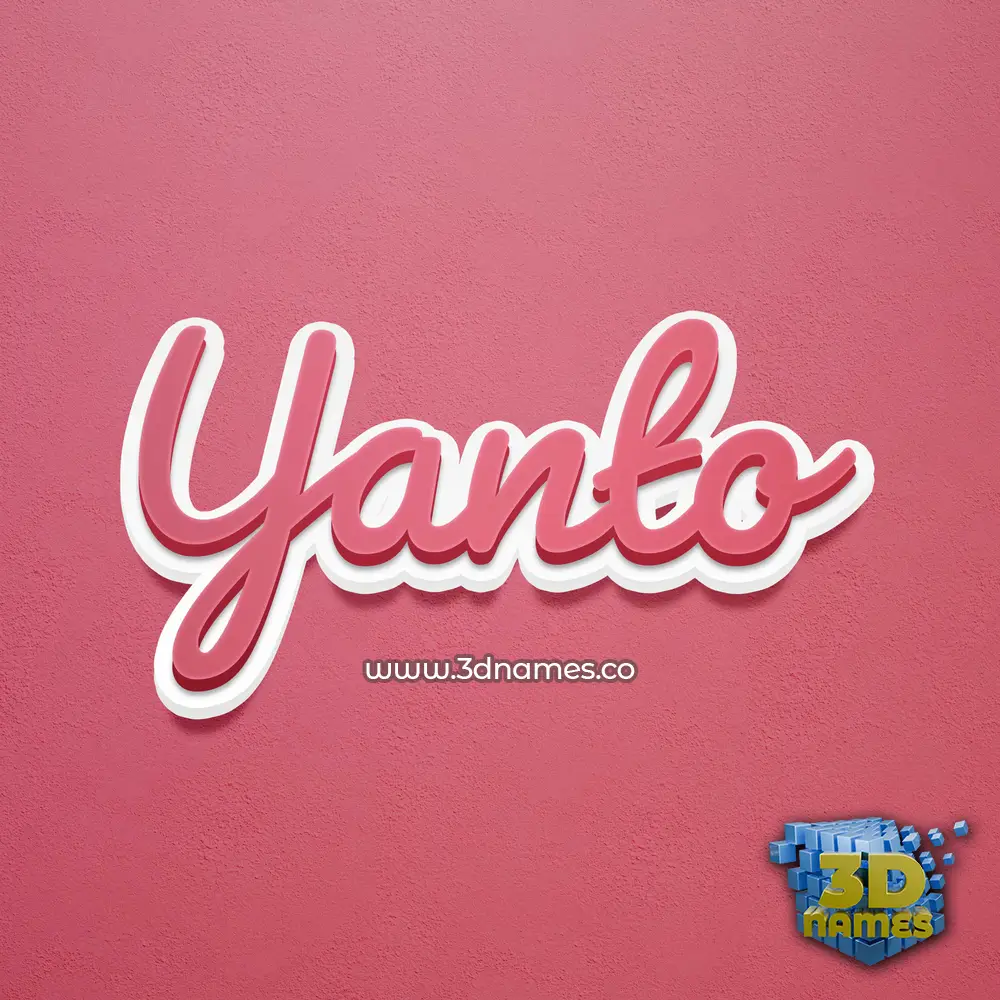 yanto in Red Scribble style - 3D name wallpaper