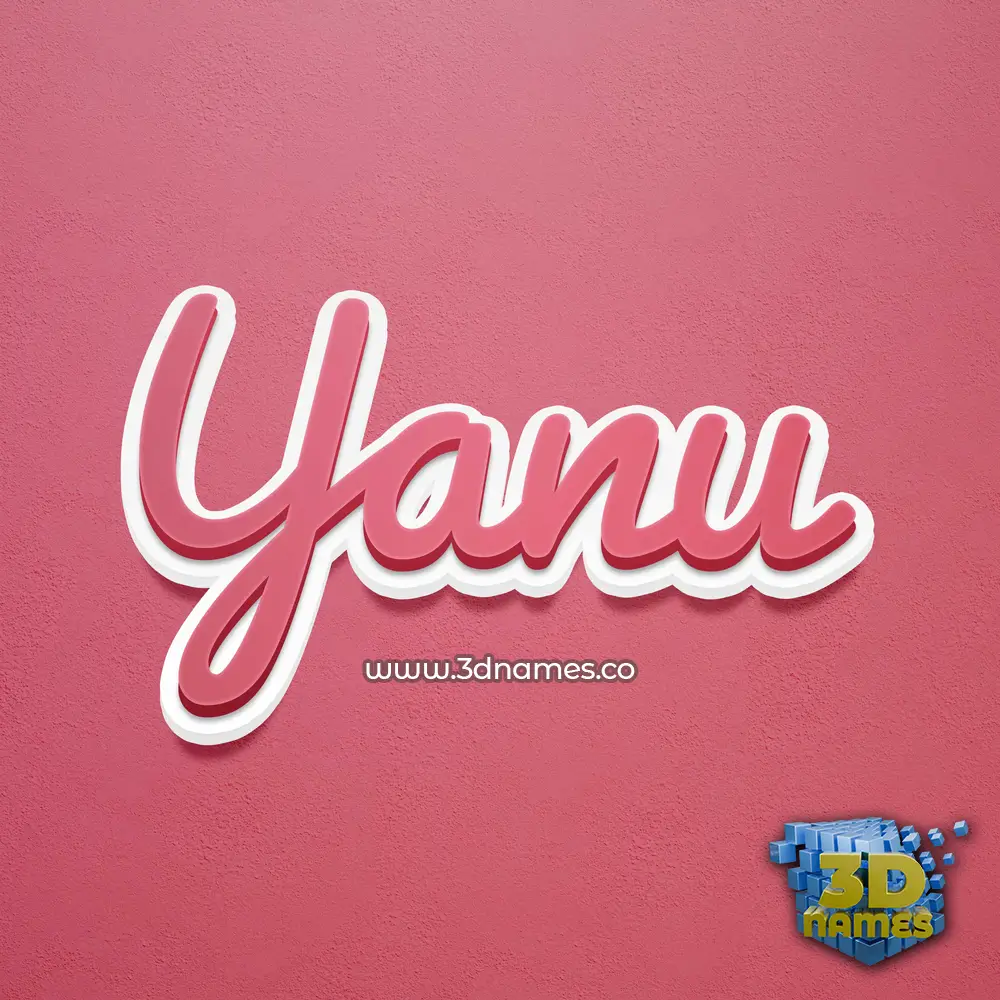 yanu in Red Scribble style - 3D name wallpaper
