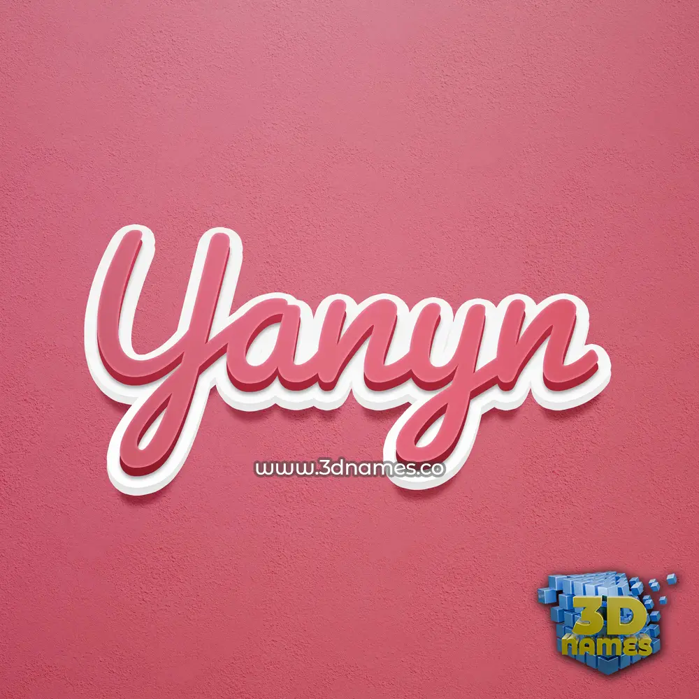 yanyn in Red Scribble style - 3D name wallpaper