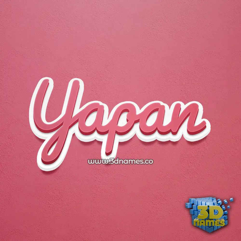 yapan in Red Scribble style - 3D name wallpaper
