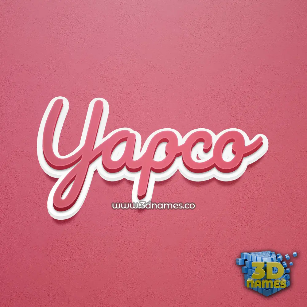 yapco in Red Scribble style - 3D name wallpaper