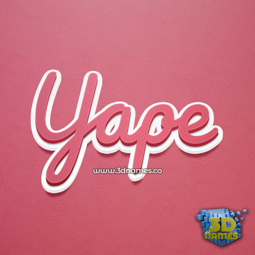 yape in Red Scribble style - 3D name wallpaper