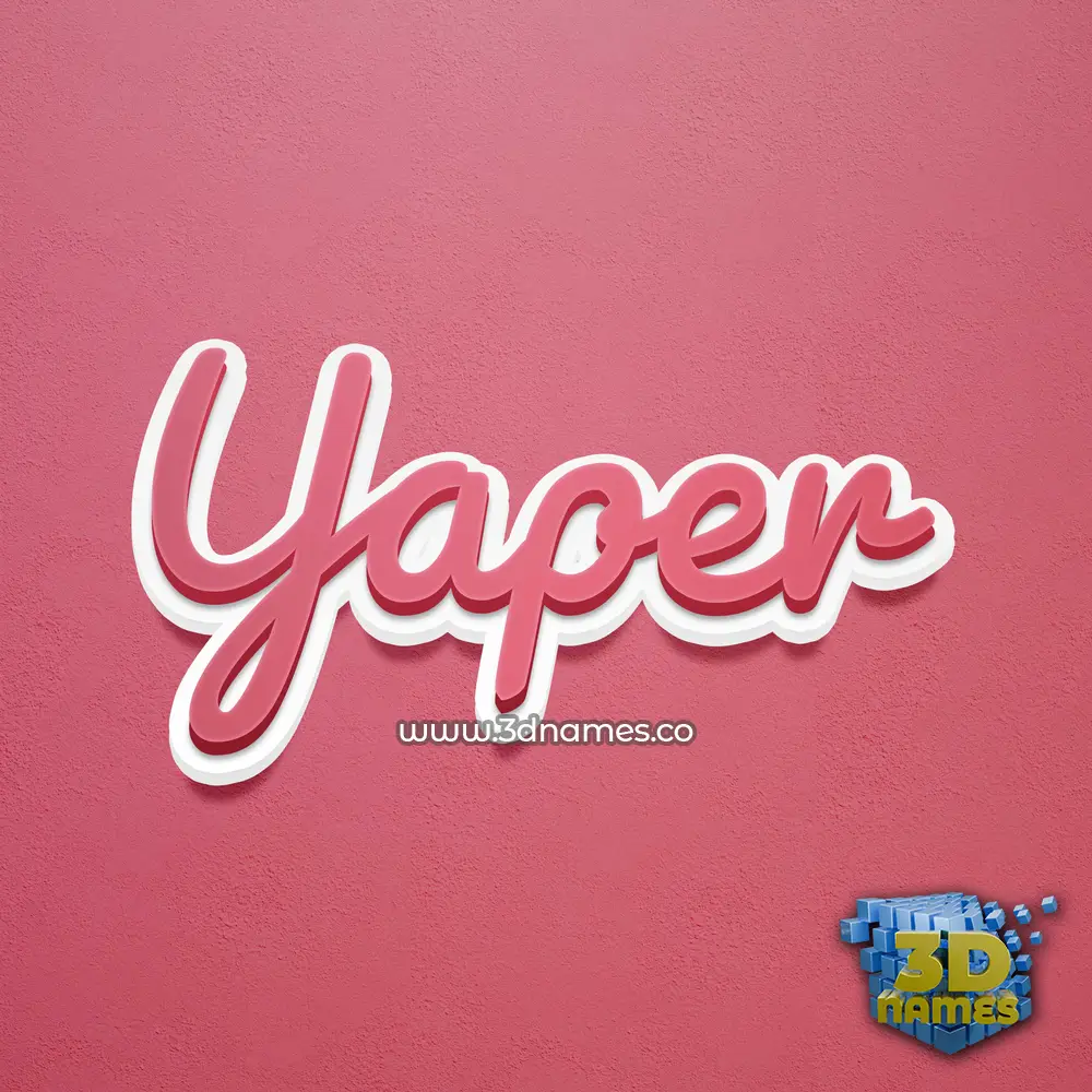 yaper in Red Scribble style - 3D name wallpaper
