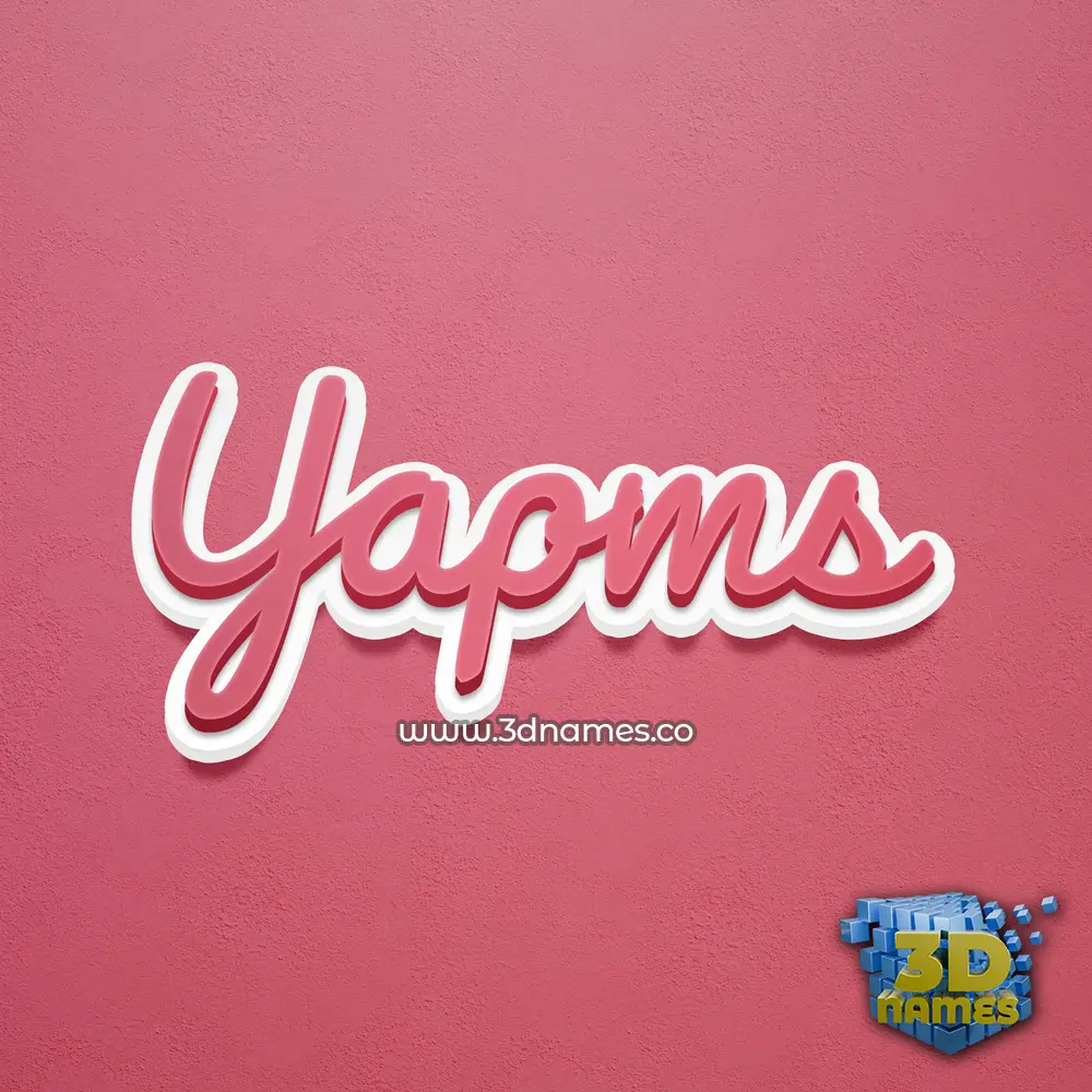 yapms in Red Scribble style - 3D name wallpaper