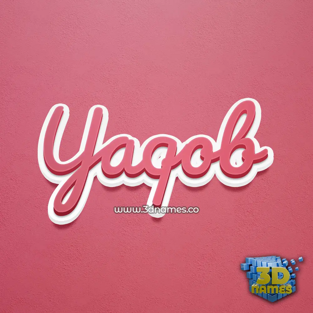 yaqob in Red Scribble style - 3D name wallpaper