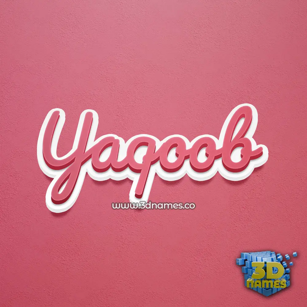yaqoob in Red Scribble style - 3D name wallpaper