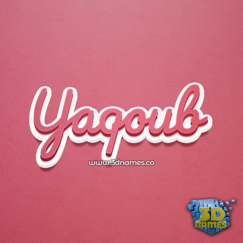 yaqoub in Red Scribble style - 3D name wallpaper