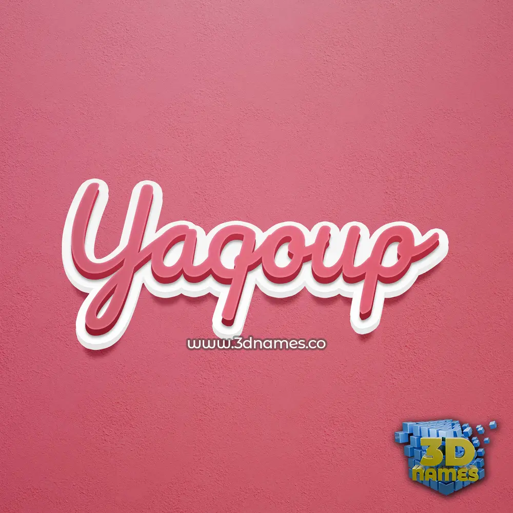 yaqoup in Red Scribble style - 3D name wallpaper