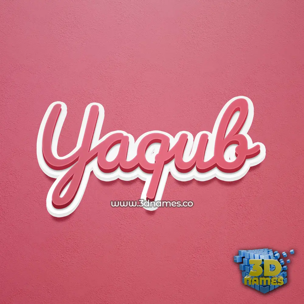 yaqub in Red Scribble style - 3D name wallpaper