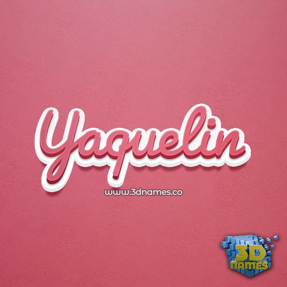 yaquelin in Red Scribble style - 3D name wallpaper