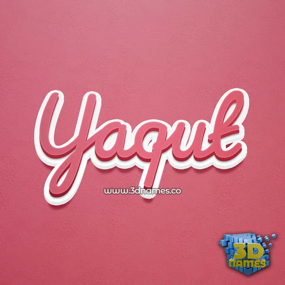 yaqut in Red Scribble style - 3D name wallpaper