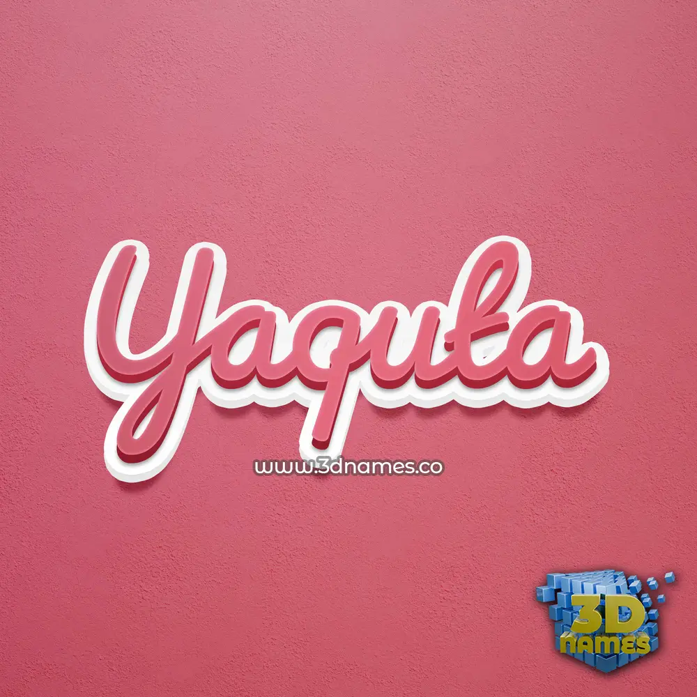 yaquta in Red Scribble style - 3D name wallpaper