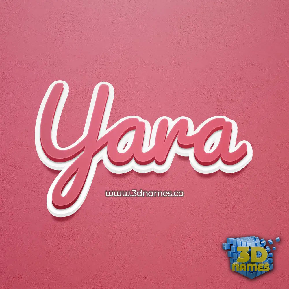 yara in Red Scribble style - 3D name wallpaper