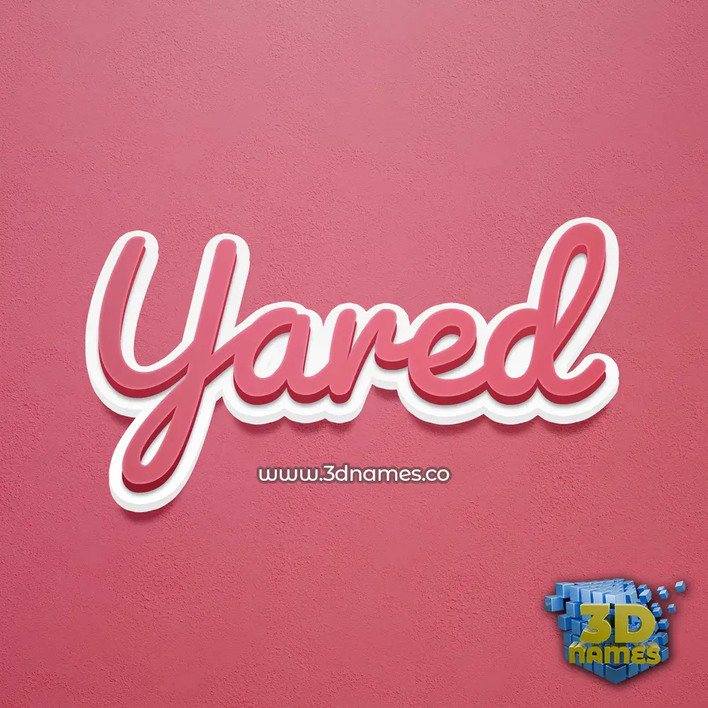 yared in Red Scribble style - 3D name wallpaper