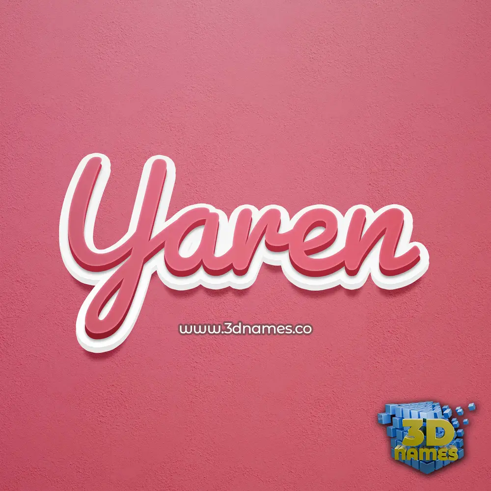 yaren in Red Scribble style - 3D name wallpaper