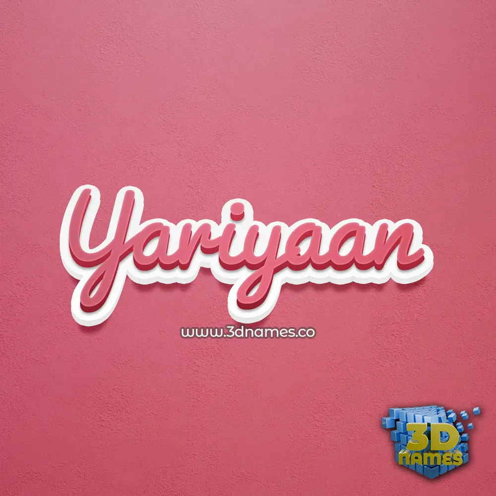 yariyaan in Red Scribble style - 3D name wallpaper